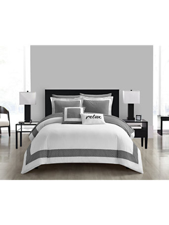 NY & Co Women's Gibson King-Size 9-Piece Comforter & Sheet Set - Home Black Size KinchG photo