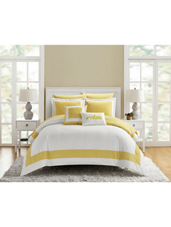 NY & Co Women's Gibson King-Size 9-Piece Comforter & Sheet Set - Home Yellow Size KinchG photo