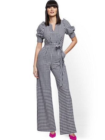 gingham jumpsuit