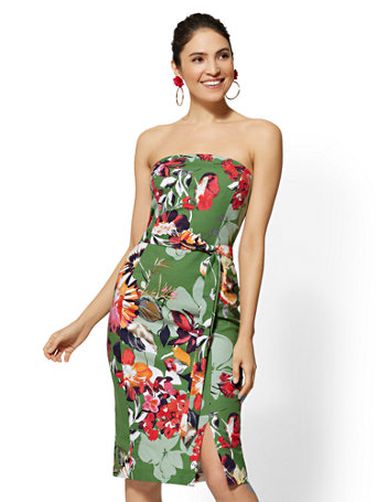 strapless flower dress