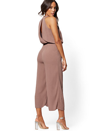 halter culotte jumpsuit