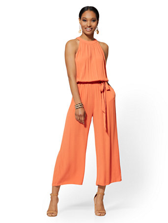 halter culotte jumpsuit