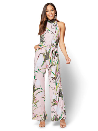 NY&C: Halter Jumpsuit - Tropical Print