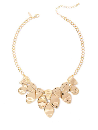 NY&C: Hammered Metal Statement Necklace
