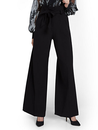 High-Waisted Wide-Leg Suspender Pant 