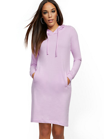 purple sweatshirt dress