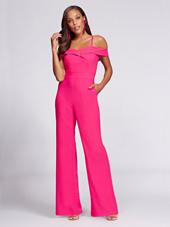 Hot Pink Off-The-Shoulder Jumpsuit - Gabrielle Union Collection | New ...