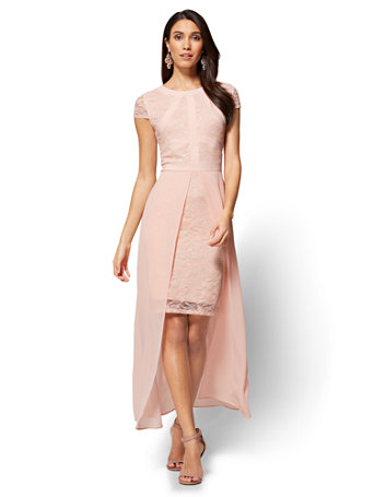NY\u0026C: Lace \u0026 Chiffon Overlay Maxi Dress