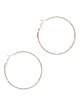 Large Goldtone Hoop Earring An essential part of any chic jewelry collection! Our large-scale goldtone hoop earrings take you from work to weekends in style.   overview   Clutch backing.  Mixed metal, plastic bead.  Imported.