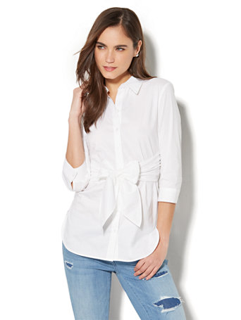 white stretch shirt women