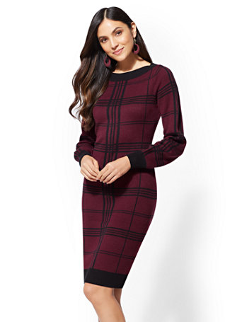 plaid sweater dress