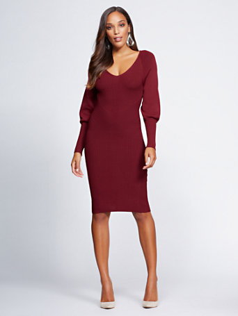 sweater v neck dress