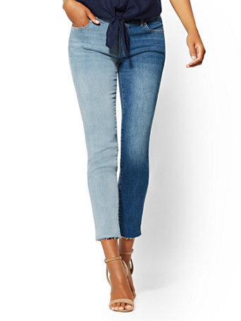 two tone boyfriend jeans