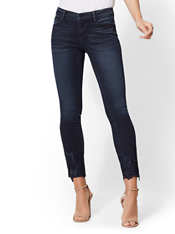 jeans with lace hem