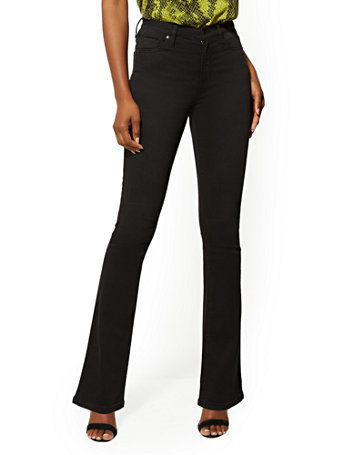 black bootcut high waisted jeans