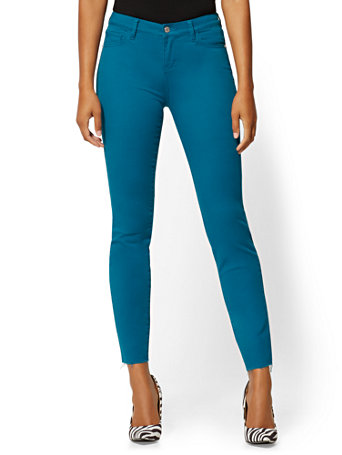 teal colored jeans womens