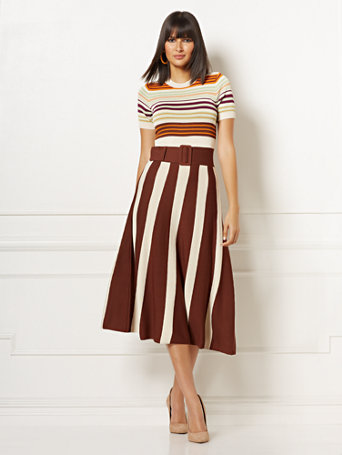 eva mendes striped dress