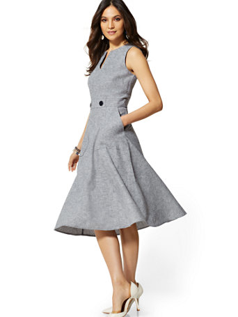 button sheath dress