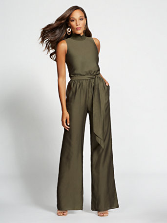Olive Mock-Neck Jumpsuit - Gabrielle Union Collection | New York & Company