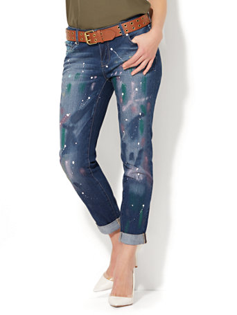 painted boyfriend jeans