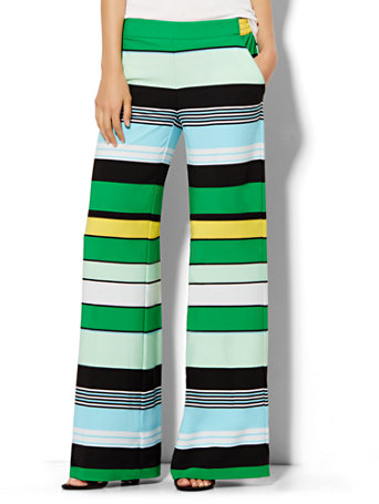 multi colored striped palazzo pants