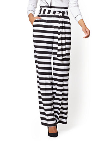 palazzo pants black and white stripes