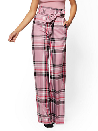 pink plaid pants