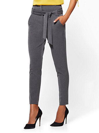 slim leg paperbag trousers