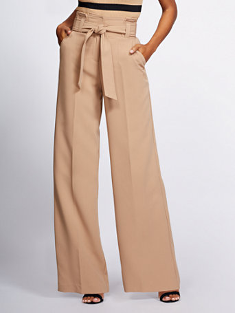 paper bag flared trousers