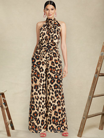 Petite Leopard-Print Palazzo Pant | New York \u0026 Company