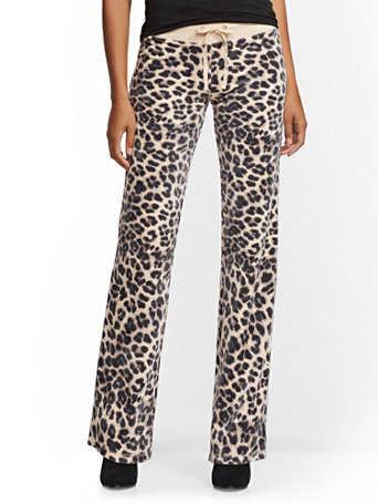 petite leopard print trousers