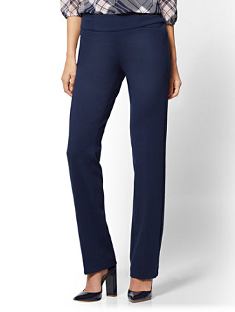 Petite Straight-Leg Pant - SIgnature Fit - Pull-On - Ponte - 7th Avenue ...