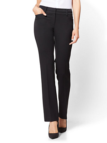 NY&Co Women's Petite Straight-Leg Pants - Signature Fit - Superstretch - 7th Avenue Black NY&Co Women's Petite Straight-Leg Pants - Signature Fit - Superstretch - 7th Avenue Black