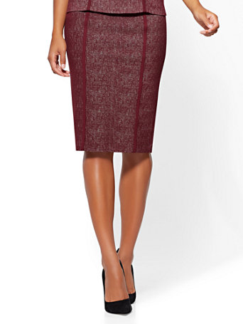 pink pull on pencil skirt
