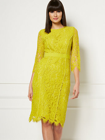 eva mendes romina lace sheath dress