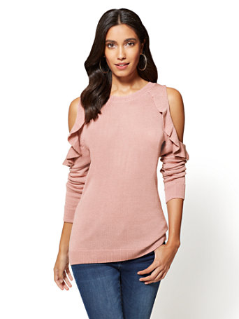 cold shoulder with ruffles