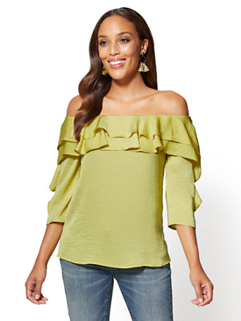 Ruffled Off-The-Shoulder Blouse | New York & Company