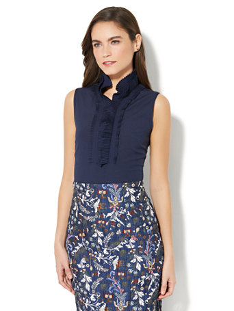 Ruffled Sleeveless Blouse - 7th Avenue | New York & Company