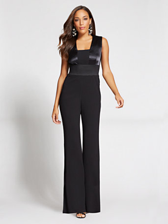 black jumpsuit tight leg