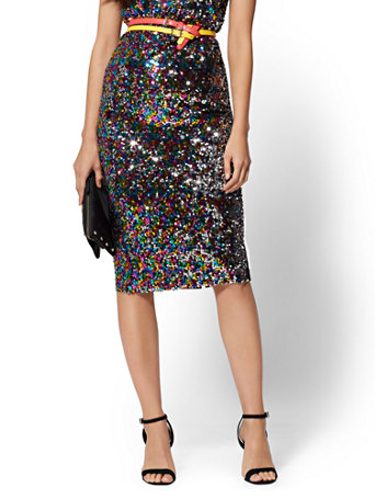 sequin skirt multi coloured
