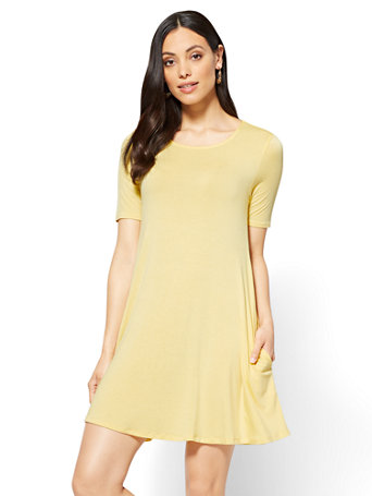 swing sleeve short dress