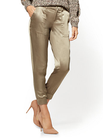 women's silky jogger pants