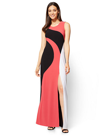 NY&C: Sleeveless Maxi Dress - Colorblock