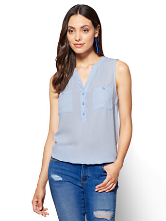 Sleeveless Popover Blouse - Soho Soft Shirt | New York & Company