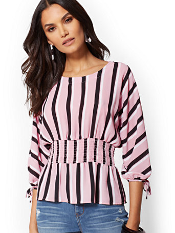 smocked waist blouse