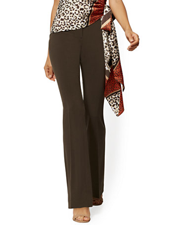 NY&Co Women's Tall Barely Bootcut Pants - Mid Rise - Double Stretch - 7th Avenue Luxe Brown NY&Co Women's Tall Barely Bootcut Pants - Mid Rise - Double Stretch - 7th Avenue Luxe Brown