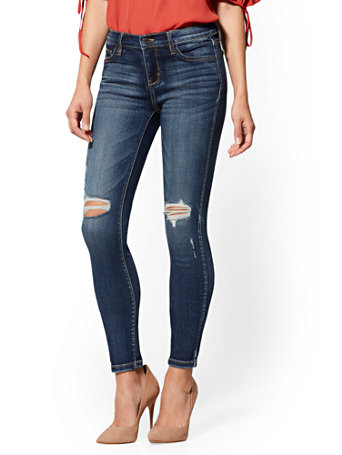 Tall Mid-Rise Super-Skinny Jeans - Destroyed | New York & Company