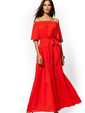 tall red maxi dress