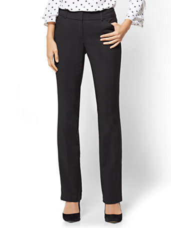 NY&Co Women's Tall Straight-Leg Pants - Signature Fit - All-Season Stretch - 7th Avenue Black NY&Co Women's Tall Straight-Leg Pants - Signature Fit - All-Season Stretch - 7th Avenue Black