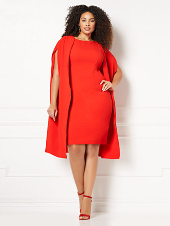 cape sheath dress